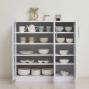 食器棚&nbsp;ヌーヴォー&nbsp;幅90&nbsp;高さ90&nbsp;ホワイト&nbsp;白　AKU1045059