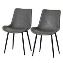 モデルノ&nbsp;ダイニングチェア2脚組&nbsp;スタイリッシュ&nbsp;異素材&nbsp;グレー&nbsp;おしゃれ&nbsp;AKU1045055