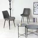 モデルノ&nbsp;ダイニングチェア2脚組&nbsp;スタイリッシュ&nbsp;異素材&nbsp;グレー&nbsp;おしゃれ&nbsp;AKU1045055