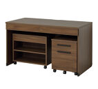 デスク3点セット&nbsp;クラッシー&nbsp;ブラウン&nbsp;オフィスデスク&nbsp;システムデスク&nbsp;AKU1045060