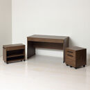 デスク3点セット&nbsp;クラッシー&nbsp;ブラウン&nbsp;オフィスデスク&nbsp;システムデスク&nbsp;AKU1045060