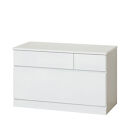 チェスト&nbsp;深型&nbsp;2段&nbsp;引出し3杯タイプ&nbsp;幅約90cm&nbsp;ホワイト&nbsp;白&nbsp;木製&nbsp;シャイニー&nbsp;AKU1056458