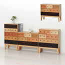 コンビネーションチェスト&nbsp;3段&nbsp;引出し6杯&nbsp;幅74.5&nbsp;高さ63.5&nbsp;AKU1045063