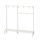 カバンラック&nbsp;伸縮&nbsp;コンパクト&nbsp;簡単組立&nbsp;置くだけ&nbsp;オープンラック&nbsp;ホワイト&nbsp;AKU105645401