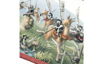 オリジナル【動物合戦絵巻フェイスタオル】第六紙／名古屋刀剣博物館