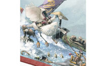 オリジナル【動物合戦絵巻フェイスタオル】第七紙／名古屋刀剣博物館