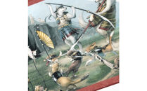 オリジナル【動物合戦絵巻フェイスタオル】第八紙／名古屋刀剣博物館