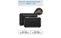 PUレザーポーチ（黒）付き USB4 ポータブルSSD　2TB