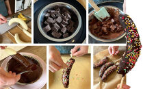 チョコバナナ チョコレート チョコバナナ用チョコレート 業務用 ウルトラミックス 早くキレイに固まるチョコバナナ用専用チョコレート（スイート）1kg バナナ約50本分 コーティングチョコ チョコレート 製菓用チョコレート