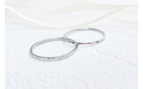 【プラチナ&nbsp;ペアリング】丸つち目&nbsp;極細＆細リング（ハンドメイド）-&nbsp;ギフト包装付き&nbsp;-