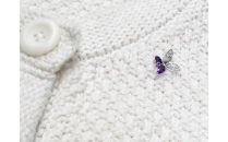 【プレゼント包装付き】ミツバチ ピンバッジ（SV /アメジスト）