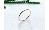 K18&nbsp;丸つち目&nbsp;細リング（ハンドメイド）【サイズ：15号】