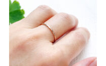 K18ピンクゴールド&nbsp;丸つち目&nbsp;細リング（ハンドメイド）【サイズ：7号】