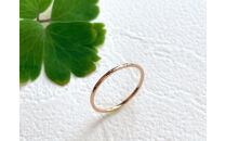 K18ピンクゴールド&nbsp;丸つち目&nbsp;細リング（ハンドメイド）【サイズ：14号】