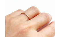 K18ピンクゴールド&nbsp;丸つち目&nbsp;極細リング（ハンドメイド）【サイズ：9号】