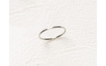 シルバー&nbsp;丸つち目&nbsp;細リング（ハンドメイド）【サイズ：9号】