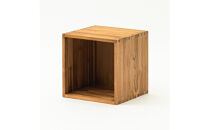 レコードボックス M 幅37.8cm 奥行き36cm 高さ37.8cm チーク無垢材