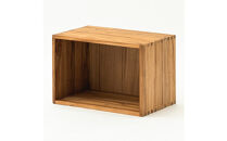 レコードボックス L 幅56.7cm 奥行き36cm 高さ37.8cm チーク無垢材