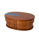 みよし漆器本舗&nbsp;曲げわっぱ&nbsp;お弁当箱&nbsp;600ml&nbsp;約17.5×11.5×高さ6.5cm&nbsp;小判型&nbsp;MIN&nbsp;WAPPA&nbsp;ネイビー&nbsp;漆塗り