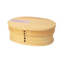 みよし漆器本舗&nbsp;曲げわっぱ&nbsp;お弁当箱&nbsp;600ml&nbsp;約17.5×11.5×高さ6.5cm&nbsp;小判型&nbsp;MIN&nbsp;WAPPA&nbsp;ピンク&nbsp;白木