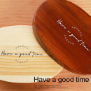 みよし漆器本舗&nbsp;曲げわっぱ&nbsp;お弁当箱&nbsp;600ml&nbsp;約17.5×11.5×高さ6.5cm&nbsp;小判型&nbsp;弁当箱&nbsp;一段&nbsp;Have&nbsp;a&nbsp;good&nbsp;time&nbsp;ロゴ&nbsp;漆塗り