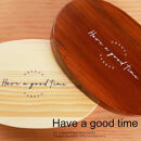 みよし漆器本舗&nbsp;曲げわっぱ&nbsp;お弁当箱&nbsp;600ml&nbsp;約17.5×11.5×高さ6.5cm&nbsp;小判型&nbsp;弁当箱&nbsp;一段&nbsp;Have&nbsp;a&nbsp;good&nbsp;time&nbsp;ロゴ&nbsp;白木
