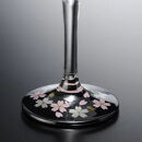 みよし漆器本舗&nbsp;紀州塗り&nbsp;ぬりもん&nbsp;de&nbsp;Verre&nbsp;トールシャンパン&nbsp;蒔絵&nbsp;桜&nbsp;黒&nbsp;185ml
