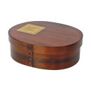 みよし漆器本舗&nbsp;曲げわっぱ&nbsp;お弁当箱&nbsp;900ml&nbsp;約19×15×高さ6.1cm&nbsp;小判型&nbsp;北欧風&nbsp;英字ロゴ&nbsp;モカ&nbsp;漆塗り