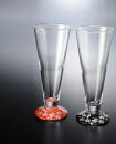 みよし漆器本舗&nbsp;ビールグラス&nbsp;ペア&nbsp;紀州塗り&nbsp;ぬりもん&nbsp;de&nbsp;Verre&nbsp;蒔絵&nbsp;桜&nbsp;黒&nbsp;赤&nbsp;285ml