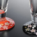 みよし漆器本舗&nbsp;ビールグラス&nbsp;ペア&nbsp;紀州塗り&nbsp;ぬりもん&nbsp;de&nbsp;Verre&nbsp;蒔絵&nbsp;桜&nbsp;黒&nbsp;赤&nbsp;285ml