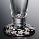 みよし漆器本舗&nbsp;紀州塗りビールグラス&nbsp;ぬりもん&nbsp;de&nbsp;Verre&nbsp;蒔絵&nbsp;桜&nbsp;黒&nbsp;285ml