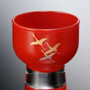 みよし漆器本舗&nbsp;紀州塗り&nbsp;ぬりもん&nbsp;de&nbsp;Verre&nbsp;盃&nbsp;蒔絵&nbsp;千羽鶴&nbsp;赤&nbsp;70ml