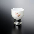 みよし漆器本舗&nbsp;紀州塗り&nbsp;ぬりもん&nbsp;de&nbsp;Verre&nbsp;盃&nbsp;蒔絵&nbsp;千羽鶴&nbsp;白&nbsp;70ml