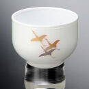 みよし漆器本舗&nbsp;紀州塗り&nbsp;ぬりもん&nbsp;de&nbsp;Verre&nbsp;盃&nbsp;蒔絵&nbsp;千羽鶴&nbsp;白&nbsp;70ml