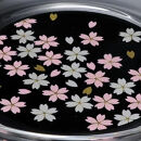 みよし漆器本舗&nbsp;紀州塗り&nbsp;ぬりもん&nbsp;de&nbsp;Verre&nbsp;丸小皿&nbsp;蒔絵&nbsp;桜&nbsp;黒&nbsp;直径14.8×2cm