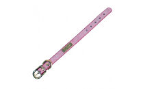 イタリアンレザー製ドッグカラー（ピンク） 