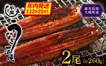 年内発送【数量限定】鹿児島県産うなぎ蒲焼き　約130g×2尾