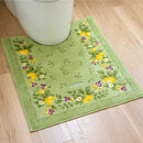 プロヴァンス&nbsp;シエル&nbsp;ロングトイレマット&nbsp;約75×63cm&nbsp;グリーン&nbsp;抗菌防臭&nbsp;おしゃれ&nbsp;かわいい&nbsp;洗える&nbsp;ボタニカル&nbsp;大判&nbsp;トイレ&nbsp;マット