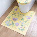 ブルーミングシーズン&nbsp;ロングトイレマット&nbsp;約75×63cm&nbsp;イエロー&nbsp;抗菌防臭&nbsp;おしゃれ&nbsp;かわいい&nbsp;洗える&nbsp;花柄&nbsp;大判&nbsp;トイレ&nbsp;マット
