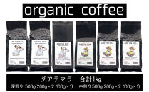 【福岡高砂】AND THE SOIL.オリジナル焙煎オーガニックコーヒー豆GUA1000g　深煎り500g(200g×2 100g×1)　中煎り500g(200g×2 100g×1)