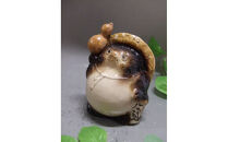 【信楽焼】手づくり開運招福たぬき・狸　置物　nta-008