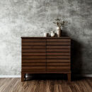 大川家具&nbsp;幅80cm&nbsp;サイドボード&nbsp;-saison-セゾン【ウォールナット】