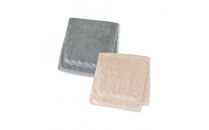 【1秒タオル】ホットマンカラー　プレジール　フェイスタオル2枚セット　（ベージュ,ブルーグレー）