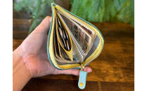 屋久鹿レザーの島財布 ターコイズ