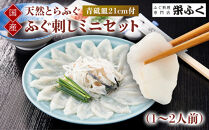 天然とらふぐ　ふぐ刺しミニセット（1～2人前）青砥皿21cm付