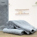 【フェイス3枚組】『贈り物に』ボックス入りオーガニックコットンタオル（33×100cm）やわよりF3-BL