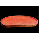 木製 半月トレイ 乱糸 (マット仕上げ) 本朱［NF70］