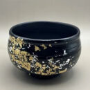 抹茶碗 漆黒（金箔）［NF124］
