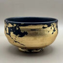 抹茶碗 漆黒 金箔貼り (マット仕上げ)［NF69］