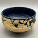 抹茶碗 漆黒 金箔貼り (マット仕上げ)［NF69］